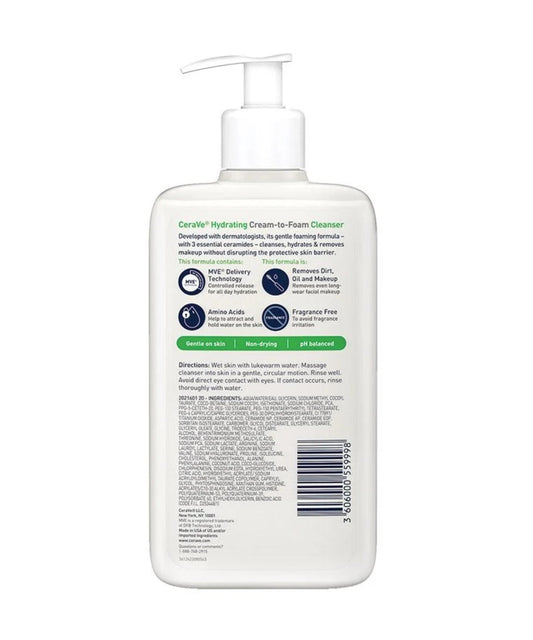 Hydrating Cream-to-Foam Cleanser (8oz)