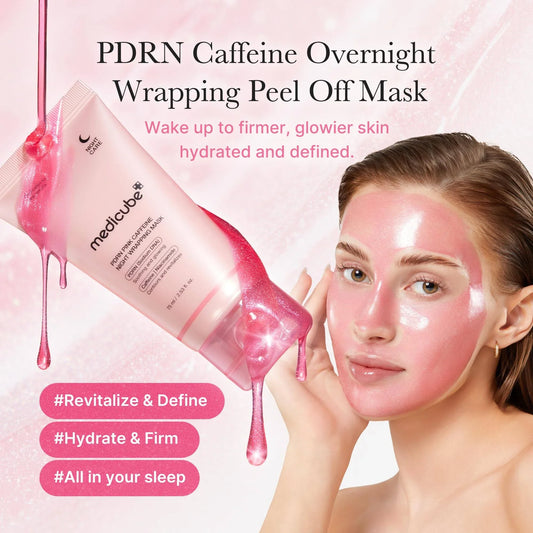 Medicube - PDRN Pink Caffeine Night Wrapping Mask 75ml | Best Korean Firming Sleeping Mask UAE