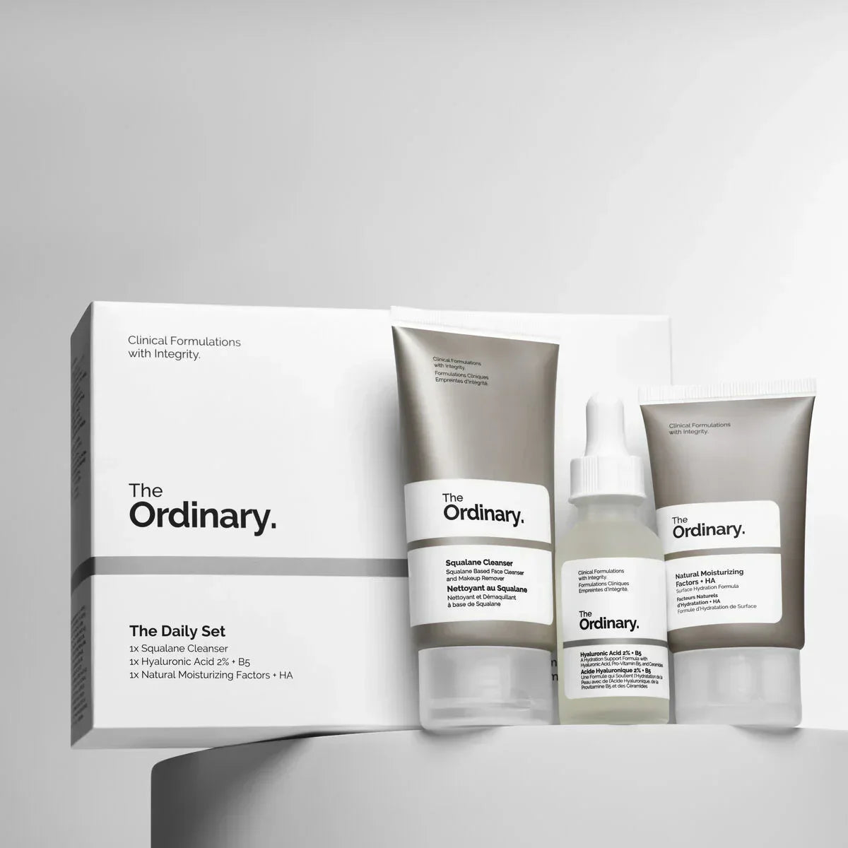 The Ordinary The Daily Set – Squalane Cleanser, Hyaluronic Acid 2% + B5, Natural Moisturizing Factors + HA