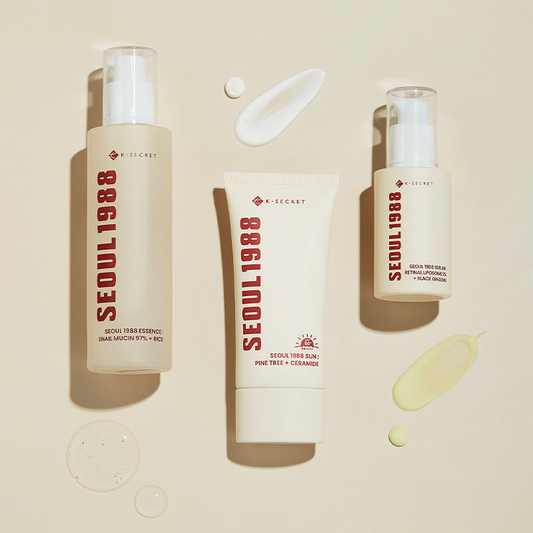 K-SECRET SEOUL 1988 SUN CARE & SKIN REGENERATING TRIO