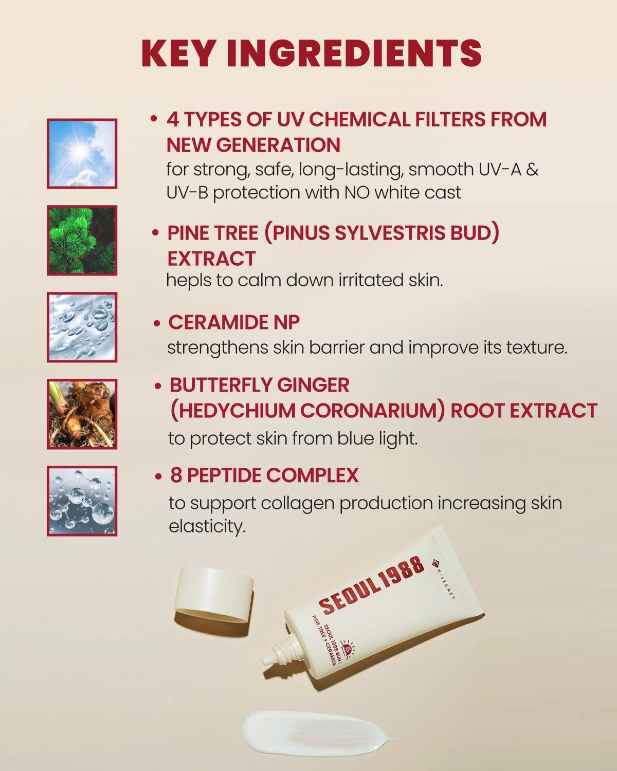 KSECRET SEOUL 1988 Sun: Pine Tree +Ceramide SPF50 PA++++