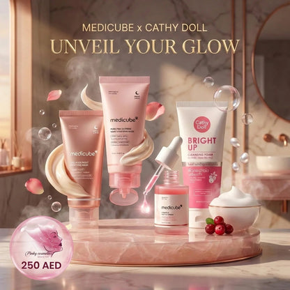 Buy medicube skincare bundle- Medicube Night Care & Cathy Doll Bright Up Set | مجموعة العناية بالبشرة الكورية