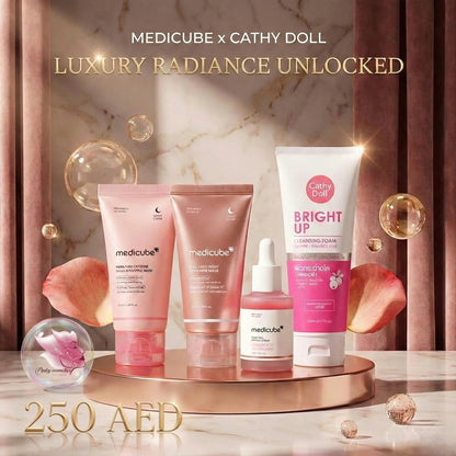 Buy medicube skincare bundle- Medicube Night Care & Cathy Doll Bright Up Set | مجموعة العناية بالبشرة الكورية