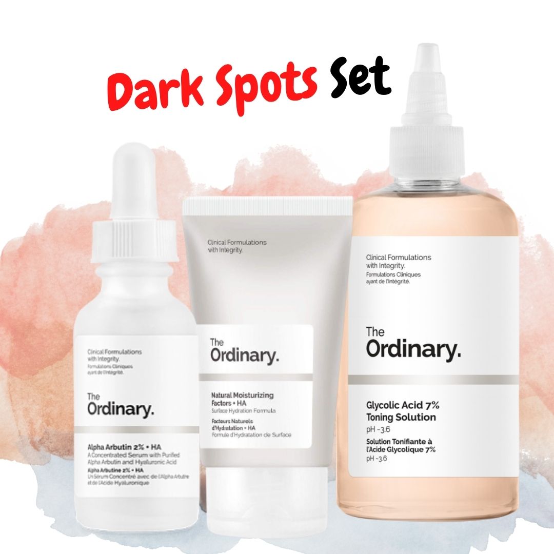 The Ordinary Dark Spots Set – Alpha Arbutin 2% + HA and Glycolic Acid 7% Toning Solution