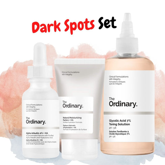 The Ordinary Dark Spots Set – Alpha Arbutin 2% + HA and Glycolic Acid 7% Toning Solution