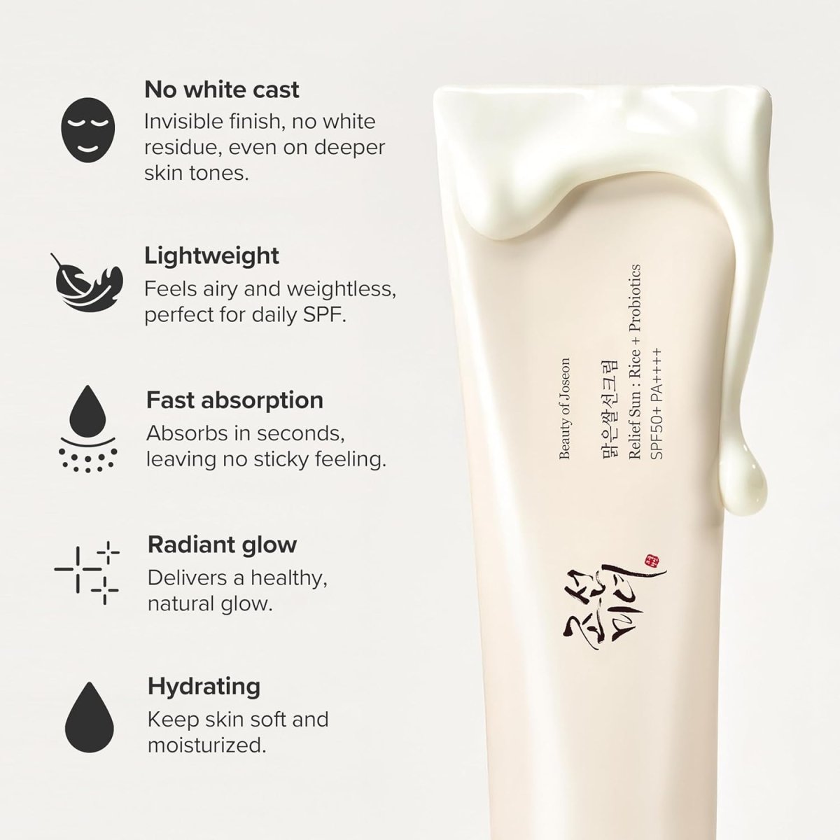 Beauty of Joseon Relief Sun: Rice + Probiotics SPF50+ PA++++ 50ml – Korean Sunscreen UAE