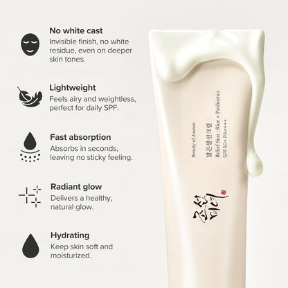 Beauty of Joseon Relief Sun: Rice + Probiotics SPF50+ PA++++ 50ml – Korean Sunscreen UAE