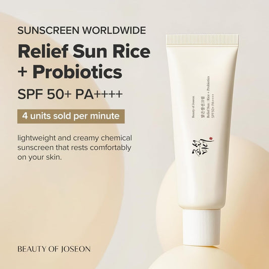 Beauty of Joseon Relief Sun: Rice + Probiotics SPF50+ PA++++ 50ml – Korean Sunscreen UAE
