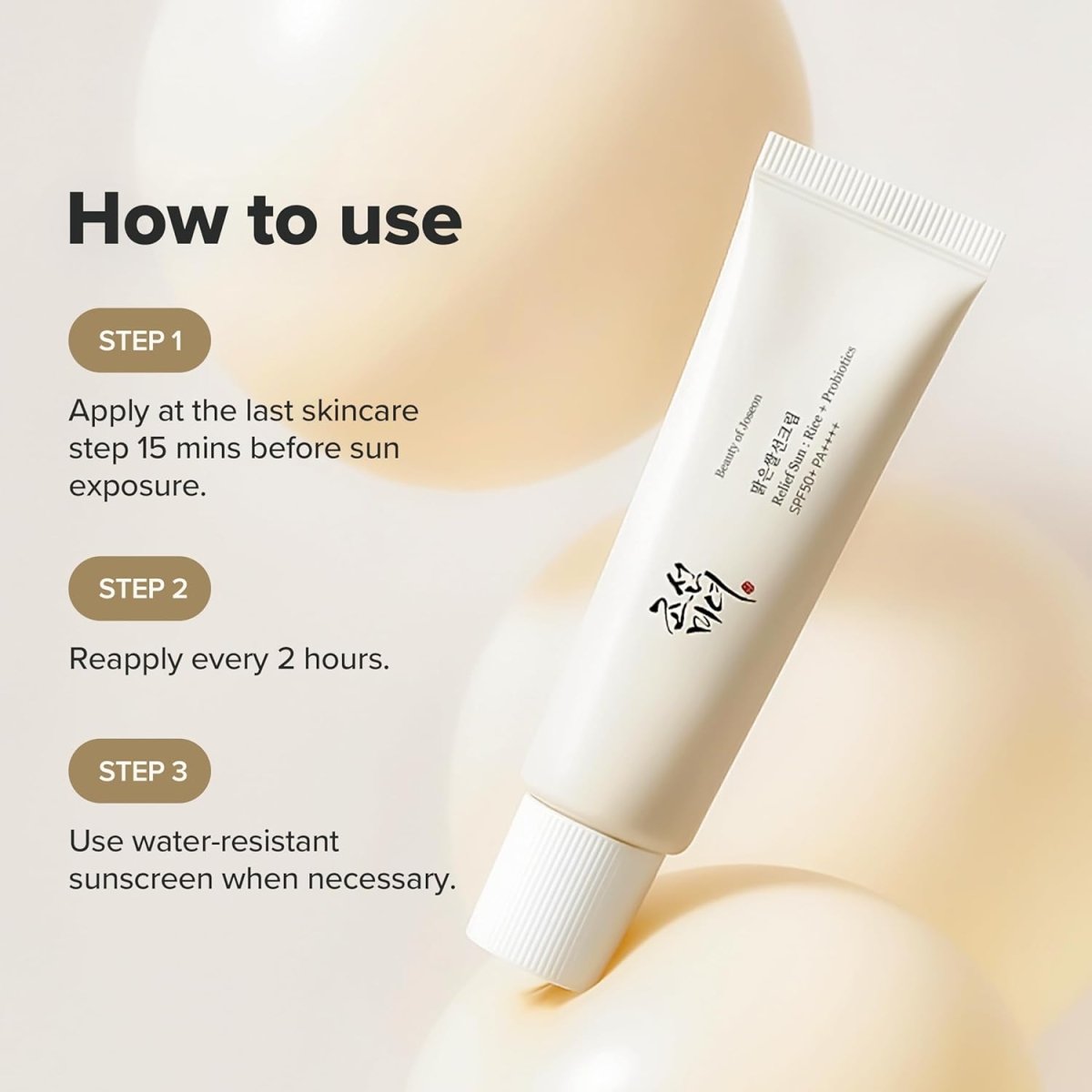 Beauty of Joseon Relief Sun: Rice + Probiotics SPF50+ PA++++ 50ml – Korean Sunscreen UAE