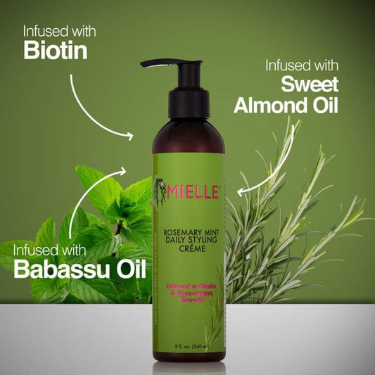 Mielle Organics Rosemary Mint Multi-Vitamin Daily Styling Creme For Curly Hair Definition