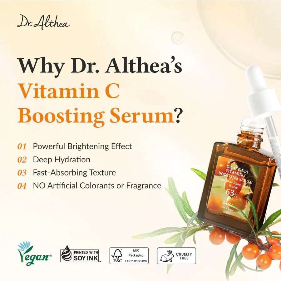 Dr.Althea Vitamin C Boosting Serum 30ml – Brightening, Anti-Aging, Korean Skincare for Glowing Skin | 100% Authentic in UAE