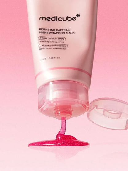Medicube - PDRN Pink Caffeine Night Wrapping Mask 75ml | Best Korean Firming Sleeping Mask UAE