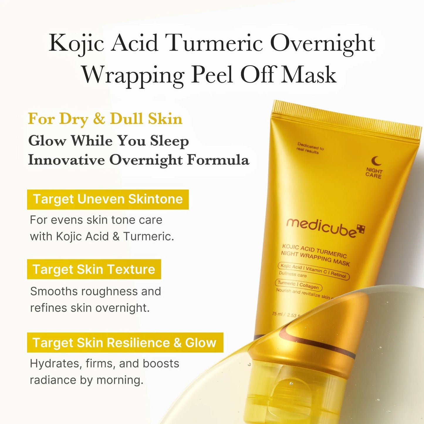 Medicube Kojic Acid Turmeric Night Wrapping Mask – 75ml | Authentic Korean Skincare UAE & Dubai